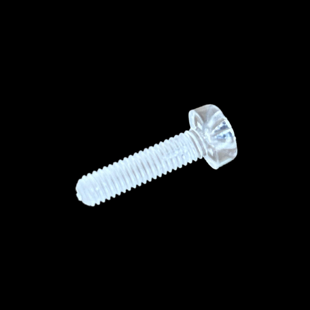 M3 12mm Clear Polycarbonate Machine Screw - Phillips Pan Head