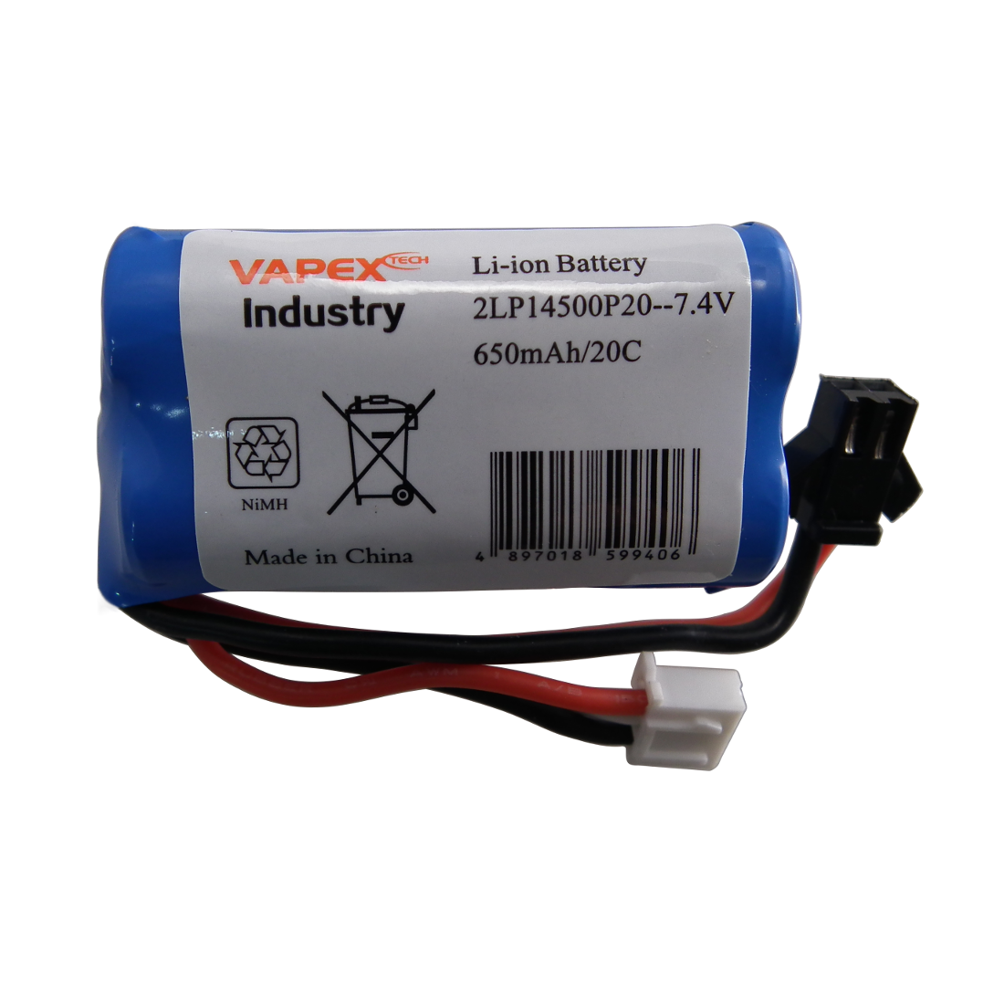7.4V 650mAh Li-ion 14500 Pack Vapex