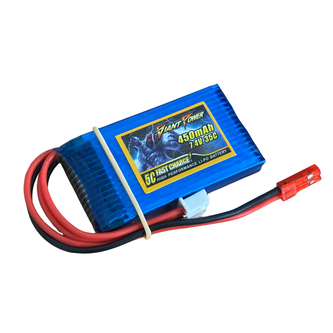 7.4V 450mAh 35C/70C LiPO RC Battery Giant Power - Slim