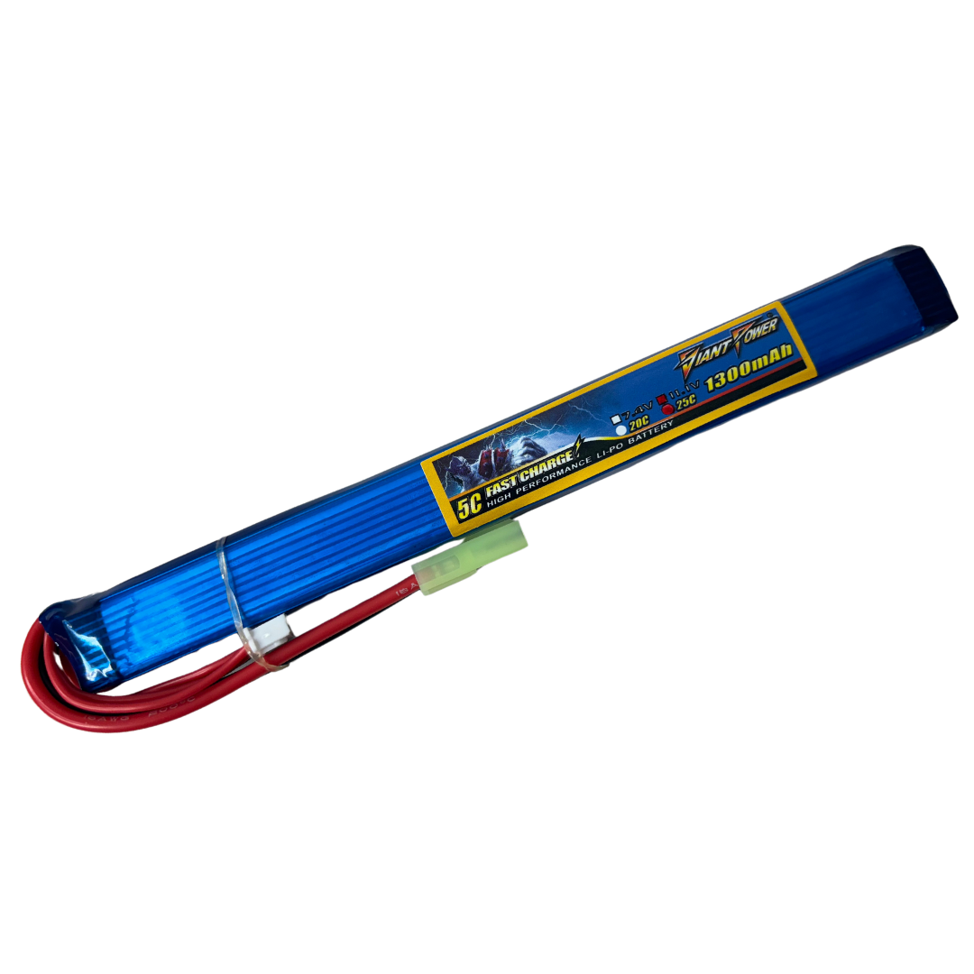11.1V 1300mAh 15C+ lipo airsoft battery (185mm long)