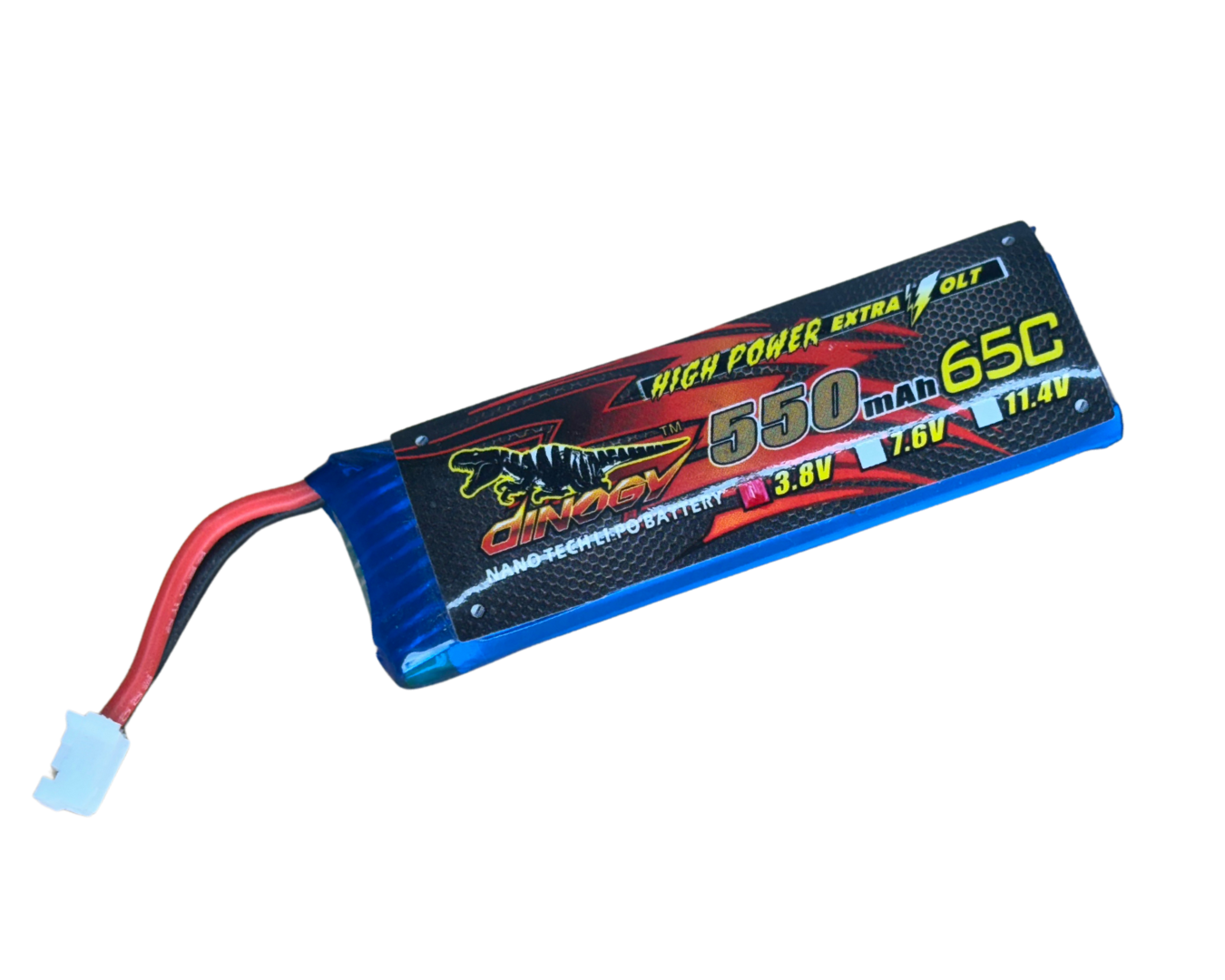 3.8V 550mAh 65C Continuous Discharge LiPo Battery for TinyHawk Drones - JST PH Connector