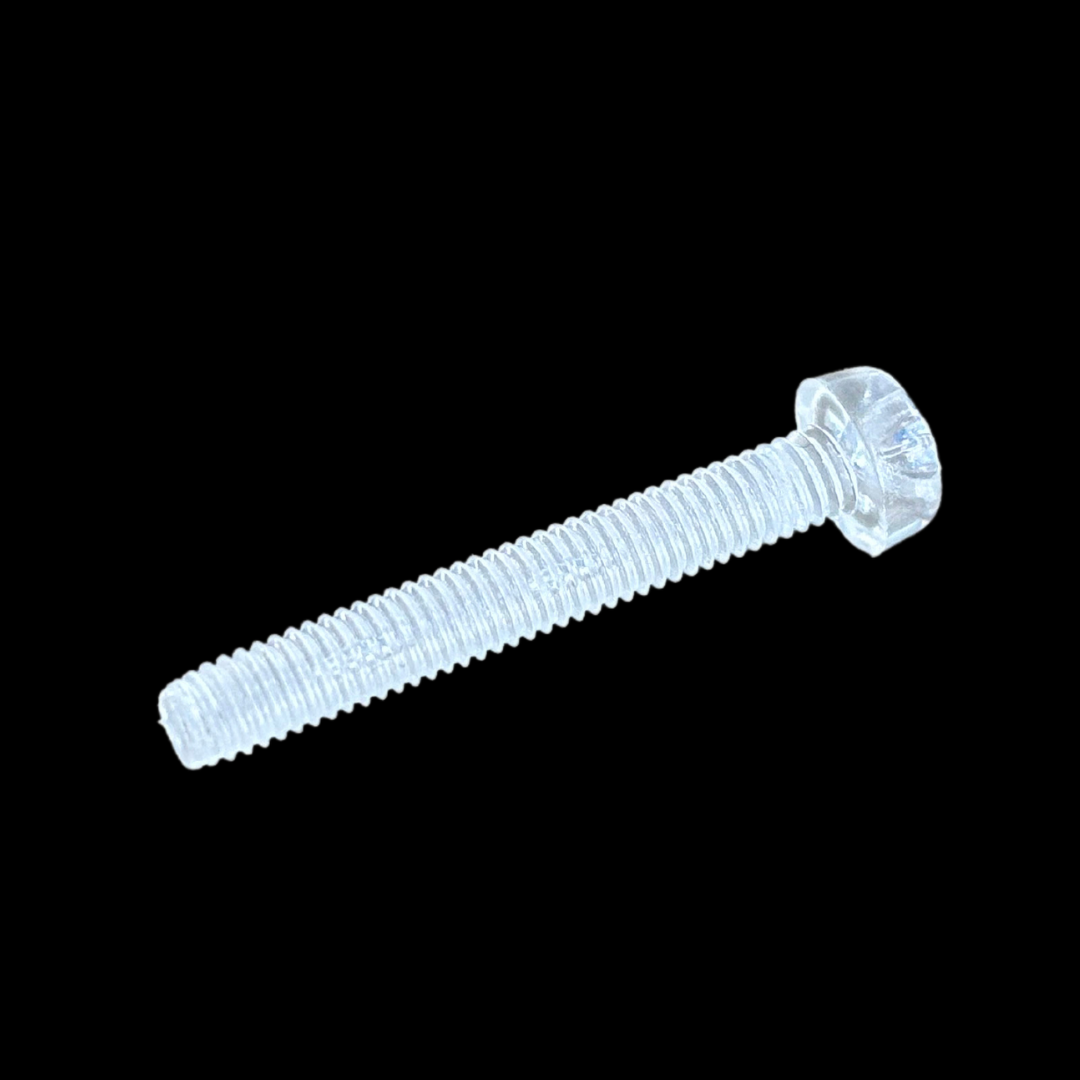 M3 20mm Clear Polycarbonate Machine Screw - Phillips Pan Head