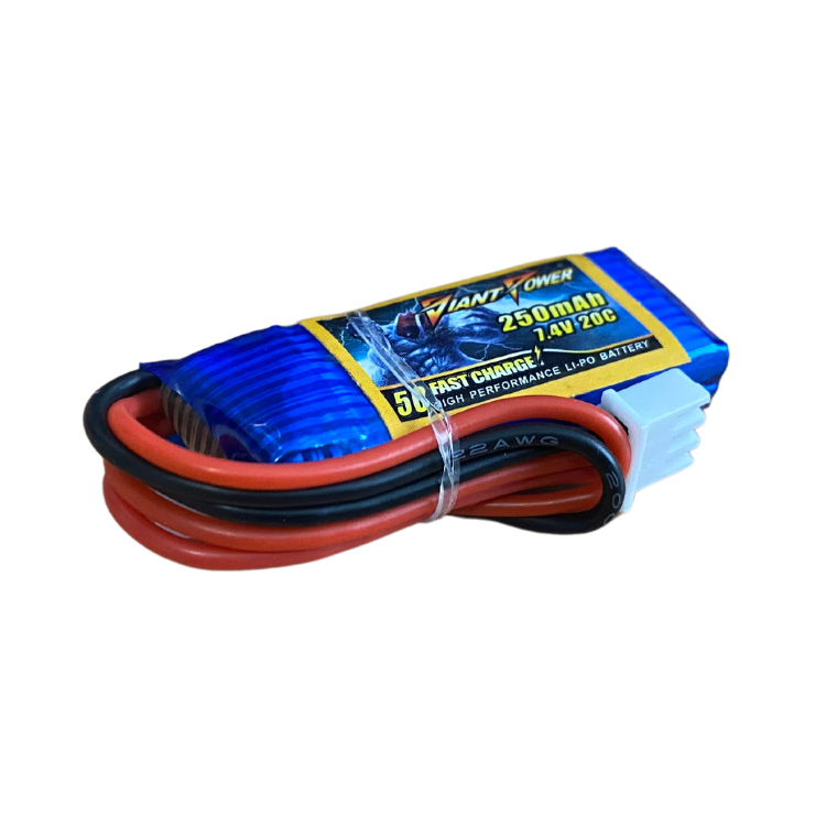 7.4V 250mAh 20C/40C Giant Power LiPO RC Battery with Walkera Connector - Long