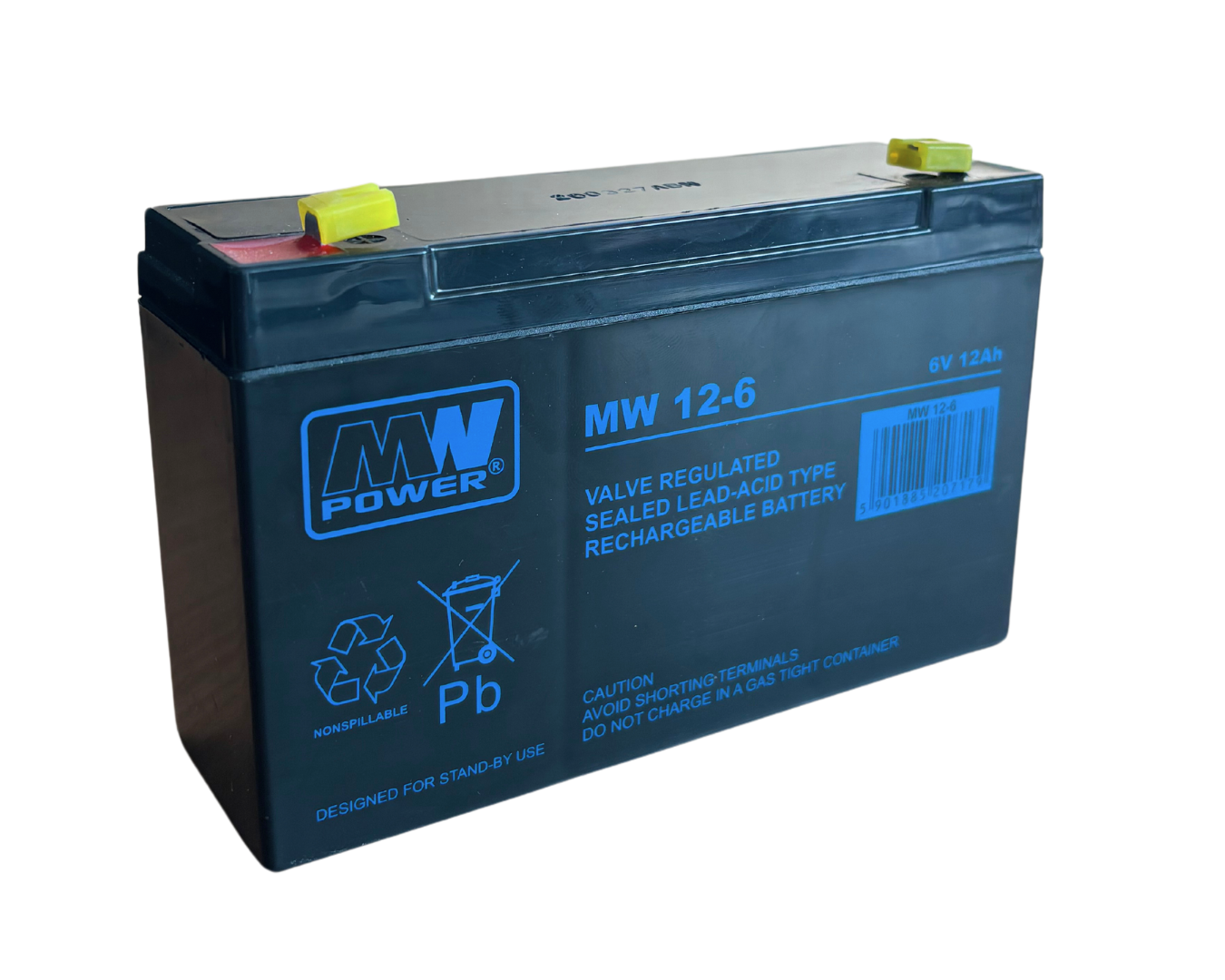 6V 12Ah Sealed Lead-Acid SLA Battery - Blue & Black