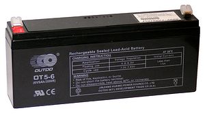 6V 5Ah Sealed lead-acid SLA Battery (Long type)