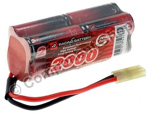 9.6V 2000mAh 4/5A NiMH Square Airsoft Battery Pack Vapex