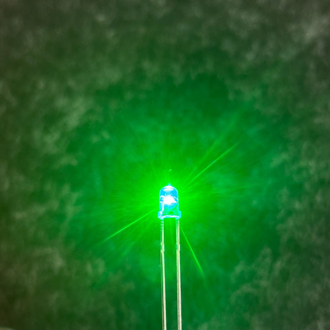 3mm ultra-bright PULSING LED - Green
