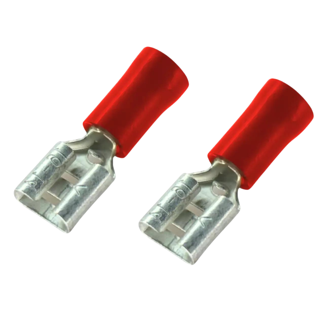 1/4" (6.3mm) Pre Insulated Female Spade Terminal Pair - Blue / Red / Yellow