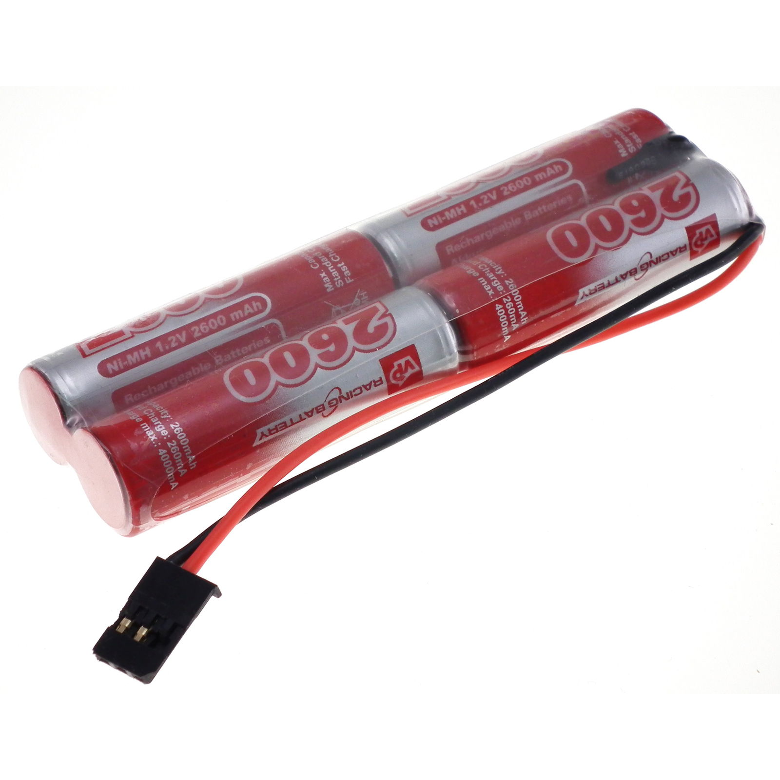 4.8V AA 2600mAh flat 2x2 battery pack