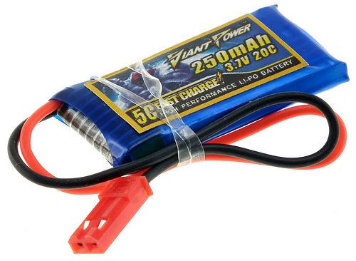3.7V 250mAh 20C/40C LiPO RC Battery JST Giant Power