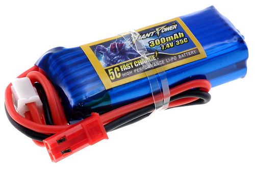 7.4V 300mAh 35C continuous discharge lipo battery - JST (BEC)