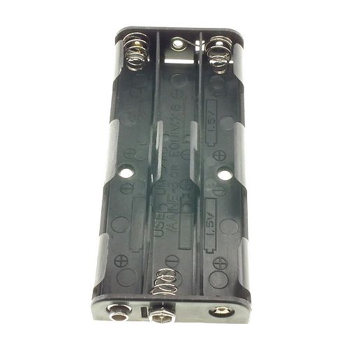 Battery holder for 6 AA batteries, 3x2 flat (PP3 clip) 