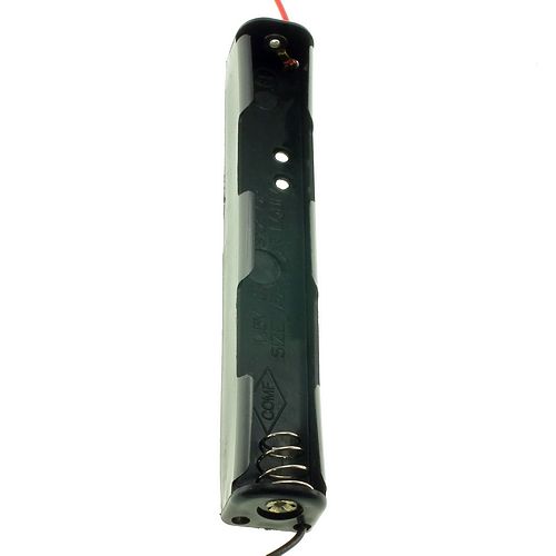 Battery holder for 2 AA batteries in line (wire connects) 