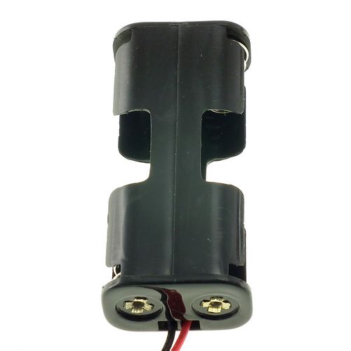 Battery holder for 2 AA batteries side by side (wire connects) 