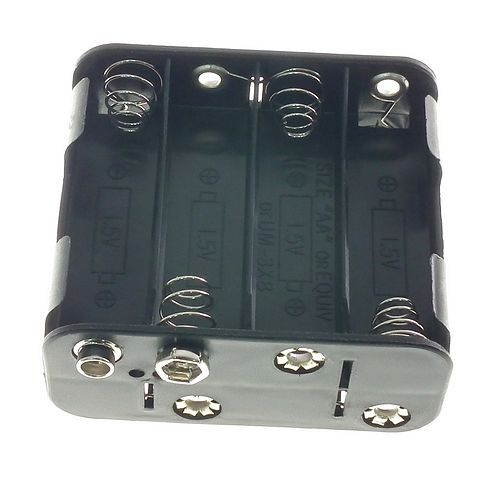 Battery holder for 8 AA batteries, square (PP3 clip) 
