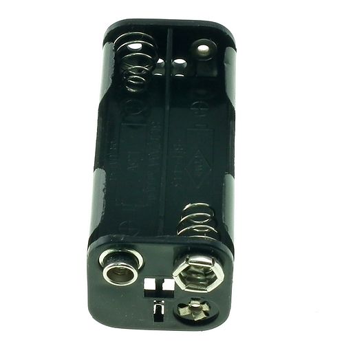 Battery holder for 4 AAA batteries square (pp3 clip)