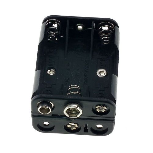 Battery holder for 6 AAA batteries Square (PP3 clip)