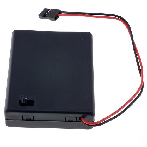 Battery holder for 4 AAA batteries side by side (JR lead)