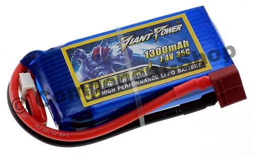 7.4V 1300mAh 35C continuous discharge lipo battery