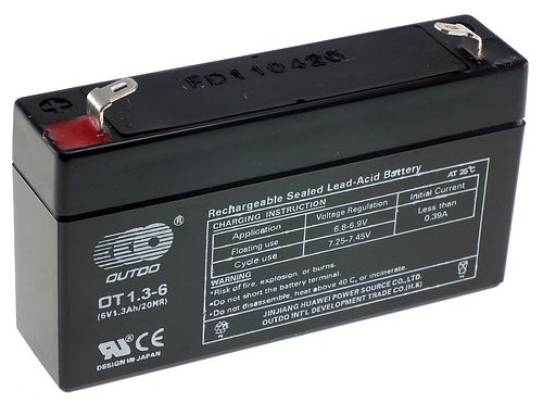 6V 1.3Ah Sealed lead-acid SLA Battery (Black)