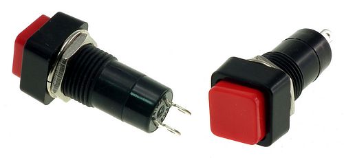 Miniature push-button switch - Single pole (Momentary) Red