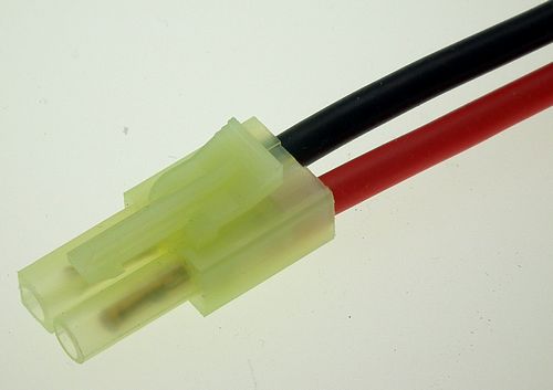 Mini-Tamiya male Connector on 16awg silicon wire. (Airsoft)