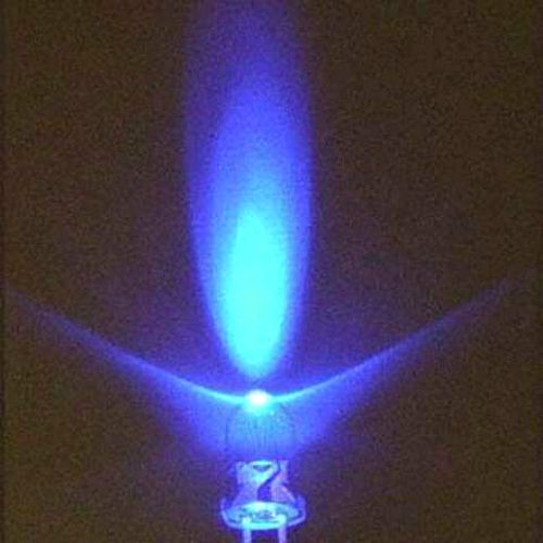 10mm flashing Blue LED - water clear lens