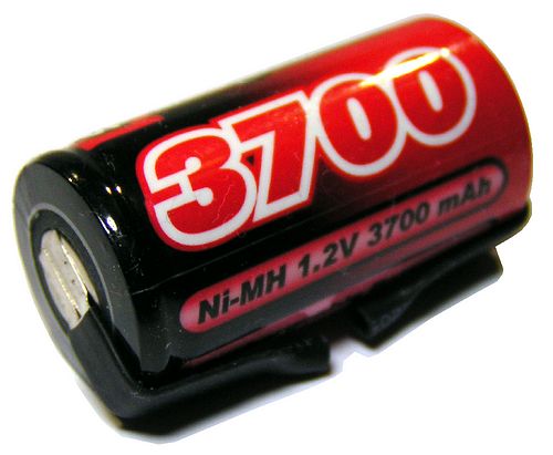 1.2V 3700mAh NiMH SubC (SC) Single Cell rechargeable battery (with tags)