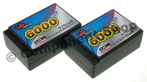 7.4V 6000mAh 50C+ continuous discharge lipo battery (2x 3.7V)  BRCA LEGAL.