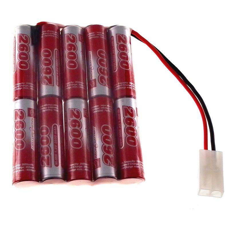 12V 2600mAh flat 5x2 AA NiMH Battery Pack.