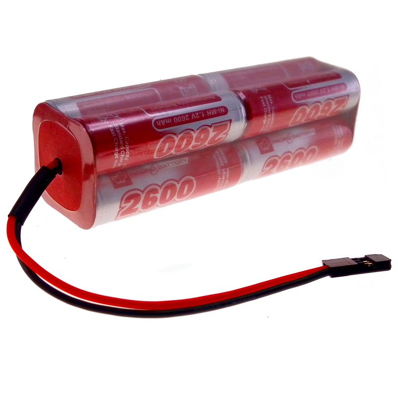 9.6V 2600mAh square 2x2x2 AA NiMH Transmitter Battery Pack.