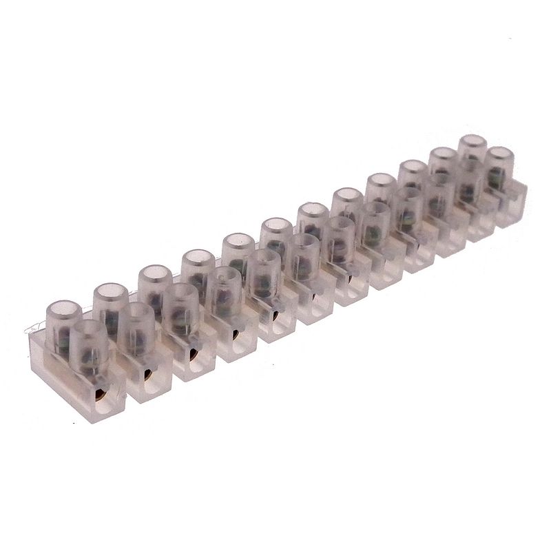 3A screw terminal block, 12-way strip