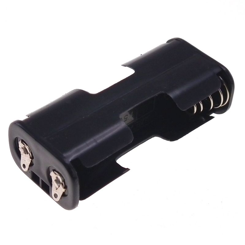 Battery holder for 2 AA batteries with solder tags
