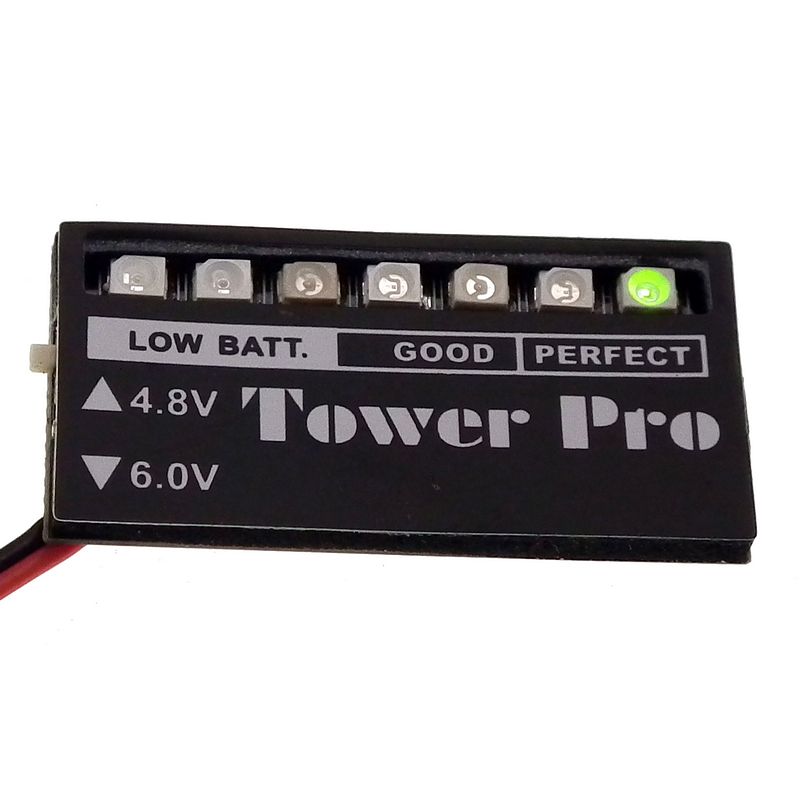 LED battery status indicator for 4.8 - 6V batteries