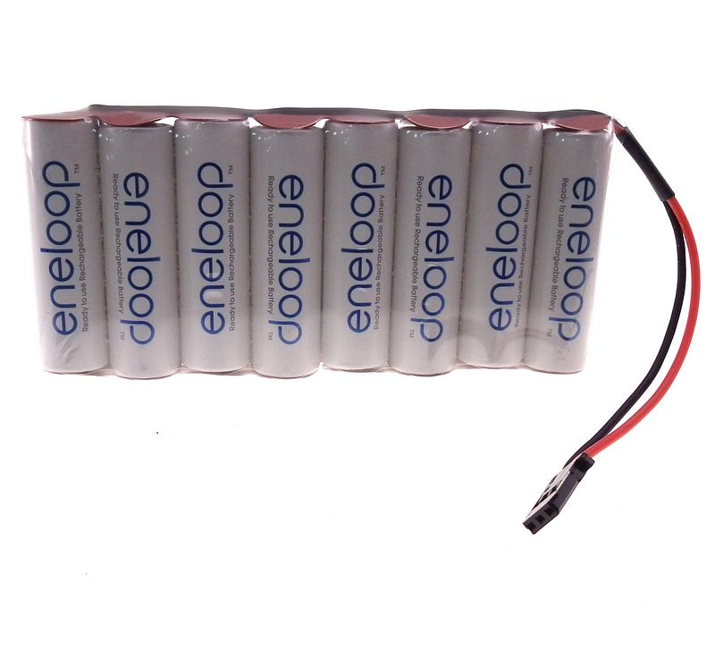 9.6V 2000mAh AA NiMH Eneloop [BK-3MCCE] Flat Transmitter Battery Pack.