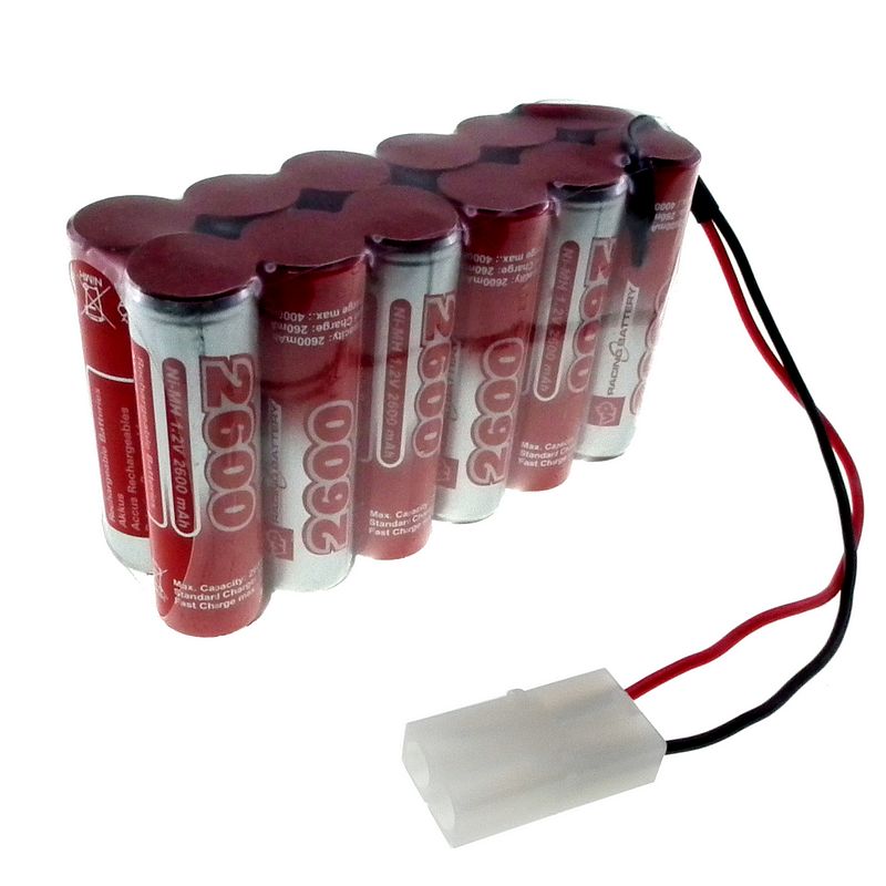 14.4V 2600mAh Compact AA (6 x 2) NiMH Battery Pack.