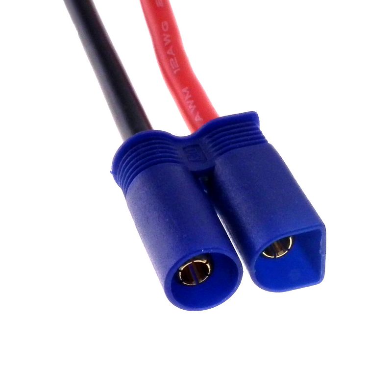 EC5 Female (Male pins) connector with 2-wires 12awg Silicone cable
