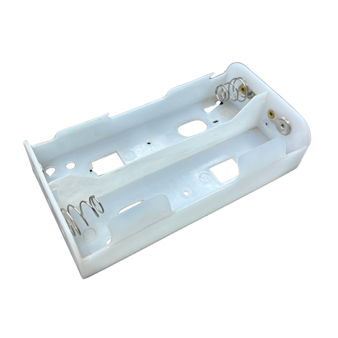 Battery holder for 4 D Size batteries 2 x 2 Flat (PP3 Clip) White