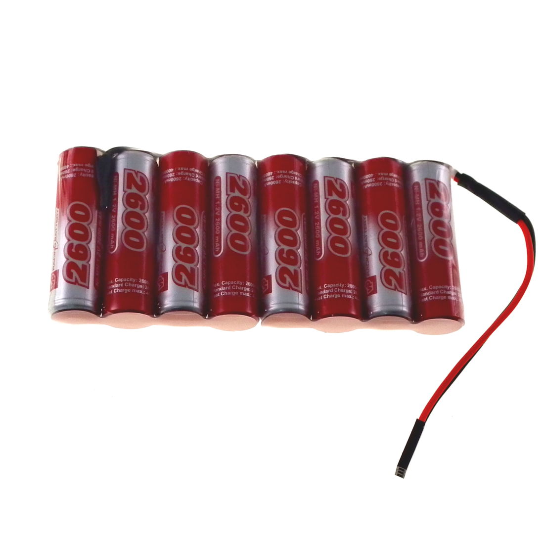 9.6V 2600mAh AA NiMH  flat 8x1 battery pack
