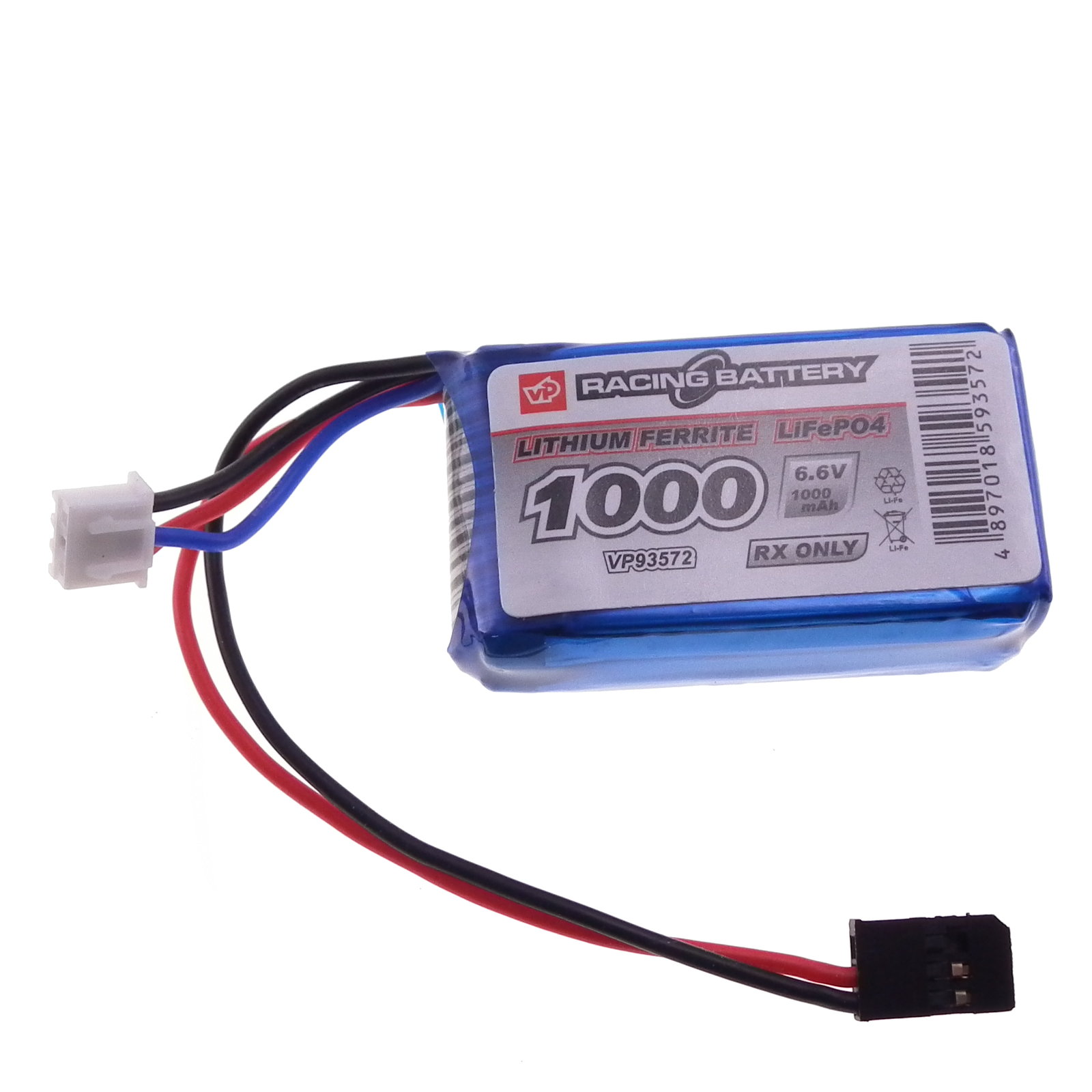 6.6V 1000mAh LiFePO4 receiver battery.