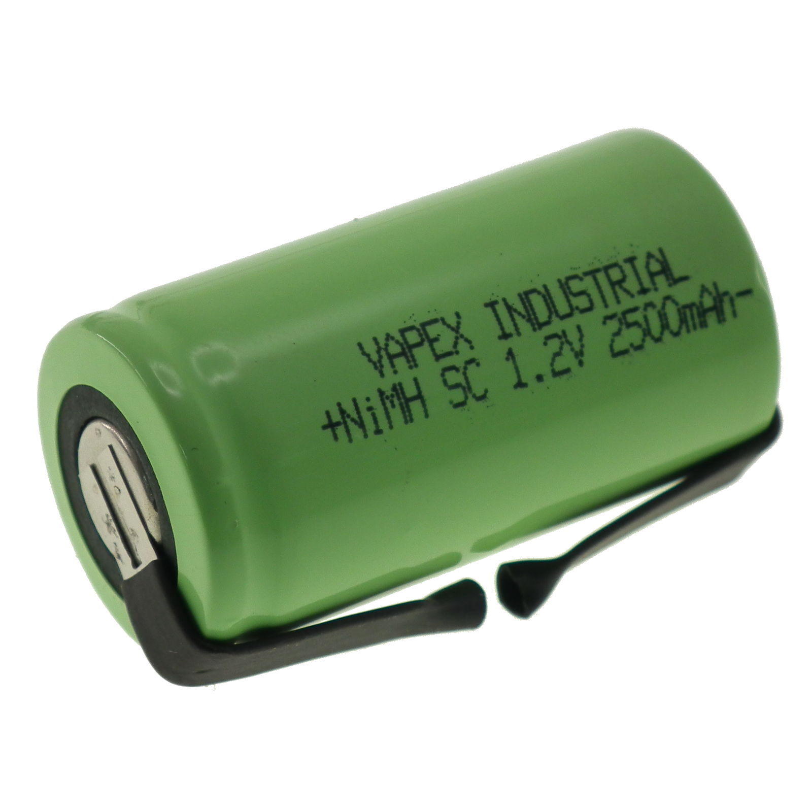 1.2V 2500mAh NiMH SubC (SC) Single Cell rechargeable battery (with tags)