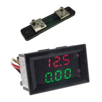 0.28" dual voltage & current Display with Mounting Bezel (Red/Green) 100A version with shunt