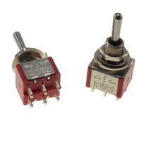 Miniature toggle switch - Double pole - centre-off type non-latching (Momentary)