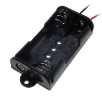 Battery holder for 2 AA batteries, Side By Side (Wire Connects) Panel Mount