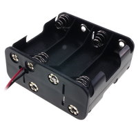 Battery holder for 8 AA batteries, square (Wire Connects) 
