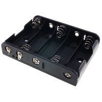 Battery holder for 5 AA batteries side by side with Solder Tags