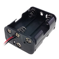 Battery holder for 6 AA batteries, square (Wire Connects) 