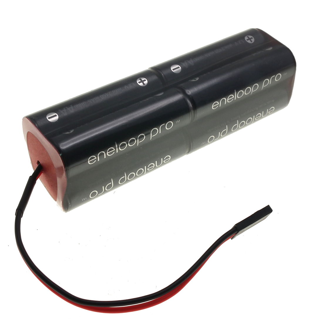 9.6V 2550mAh AA NiMH Eneloop PRO [BK-3HCDE] Square (2x2x2) Transmitter Battery Pack.