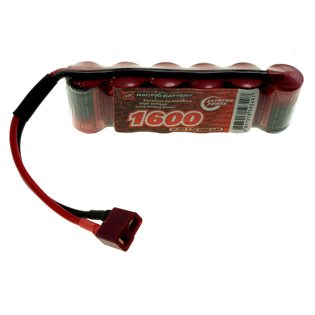 7.2V 1600mAh NiMH 2/3A in-line battery. Mini-slider