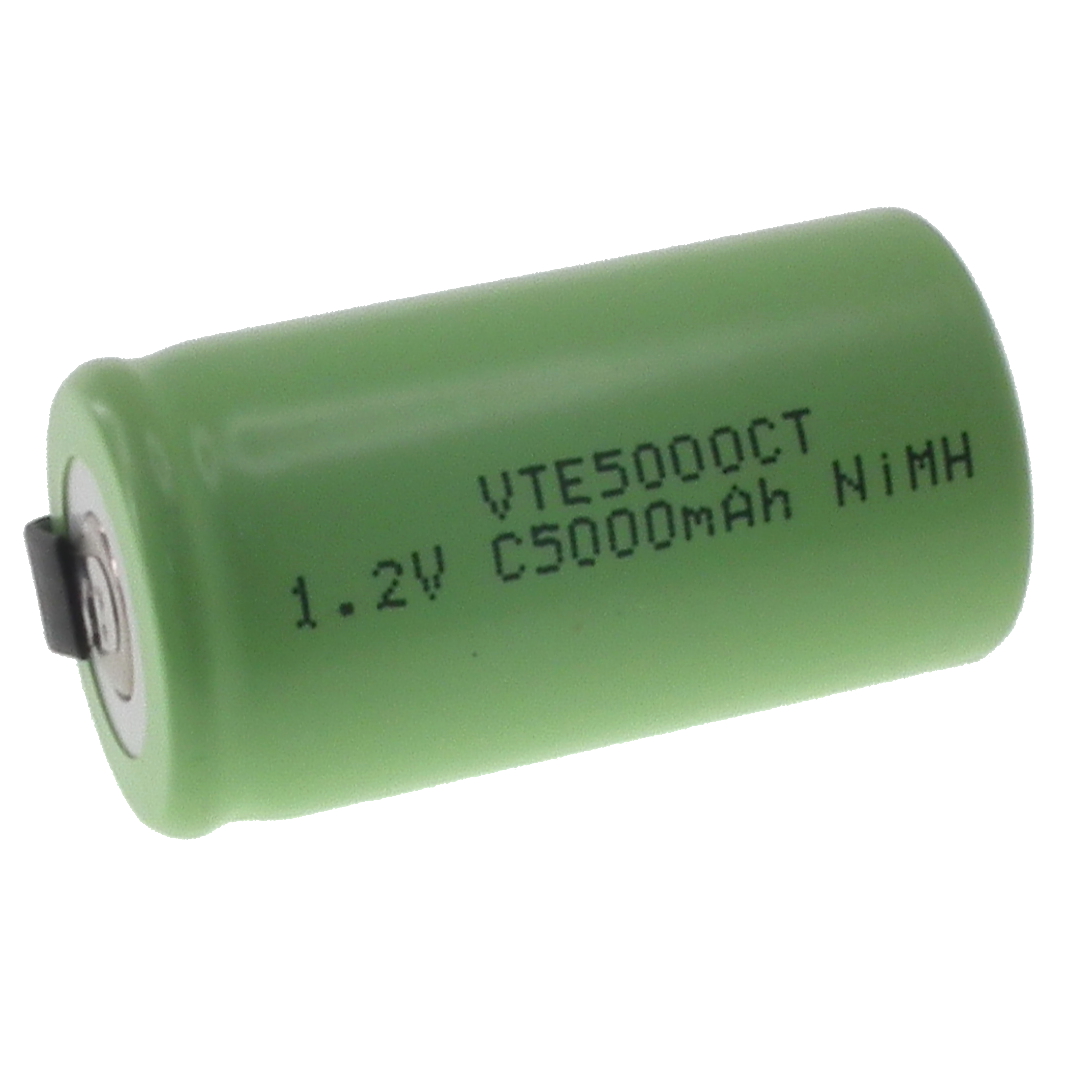 1.2V 5000mAh C size NiMH Single Cell Battery with Tags Vapex